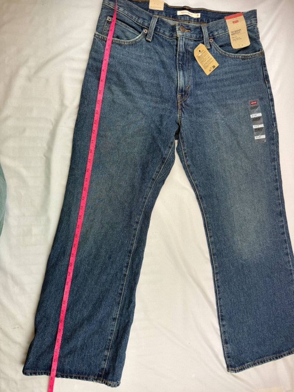NWT Levis 94 Baggy Bootcut Jeans Womens 31 Blue Denim Mid Rise Irregular 31 Inse - Picture 11 of 13